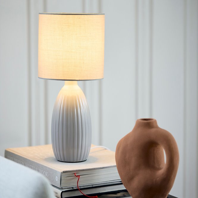 Ceramiczna lampa stołowa na parapet Uno szara